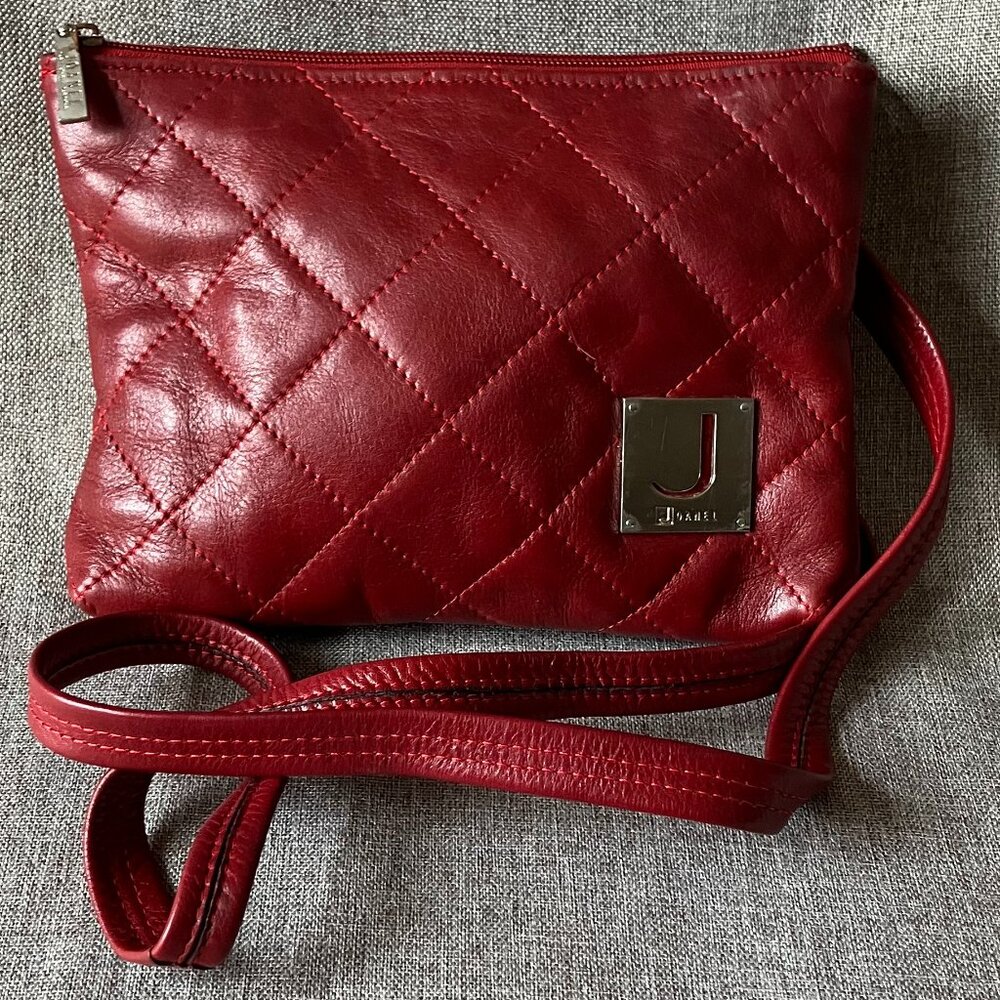 Joanel Natural Nappa Red Leather Crossbody Bag Purse EUC